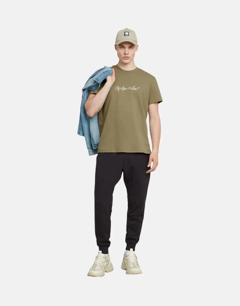 G-Star RAW Men's Organic Cotton G-Script Ensis Green T-Shirt