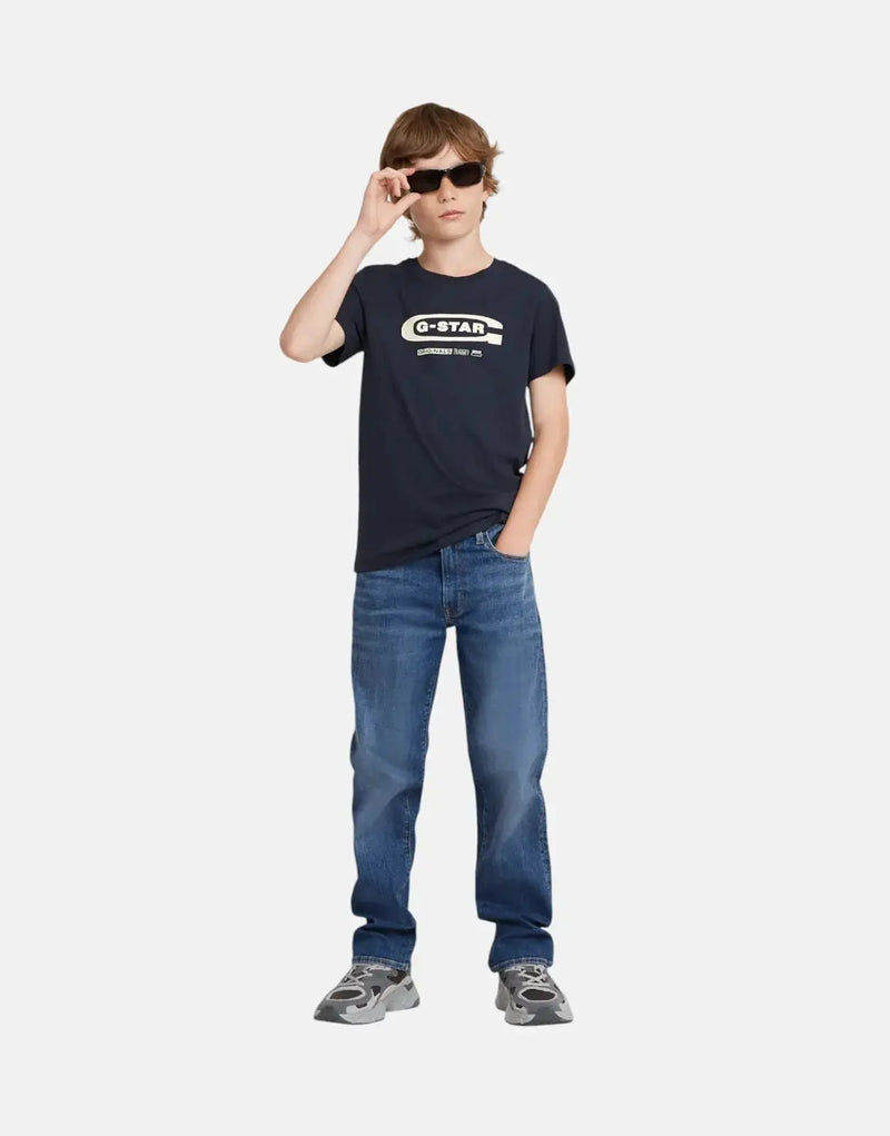 G-Star RAW Kids 3301 Straight Fit Medium Aged Denim Jeans