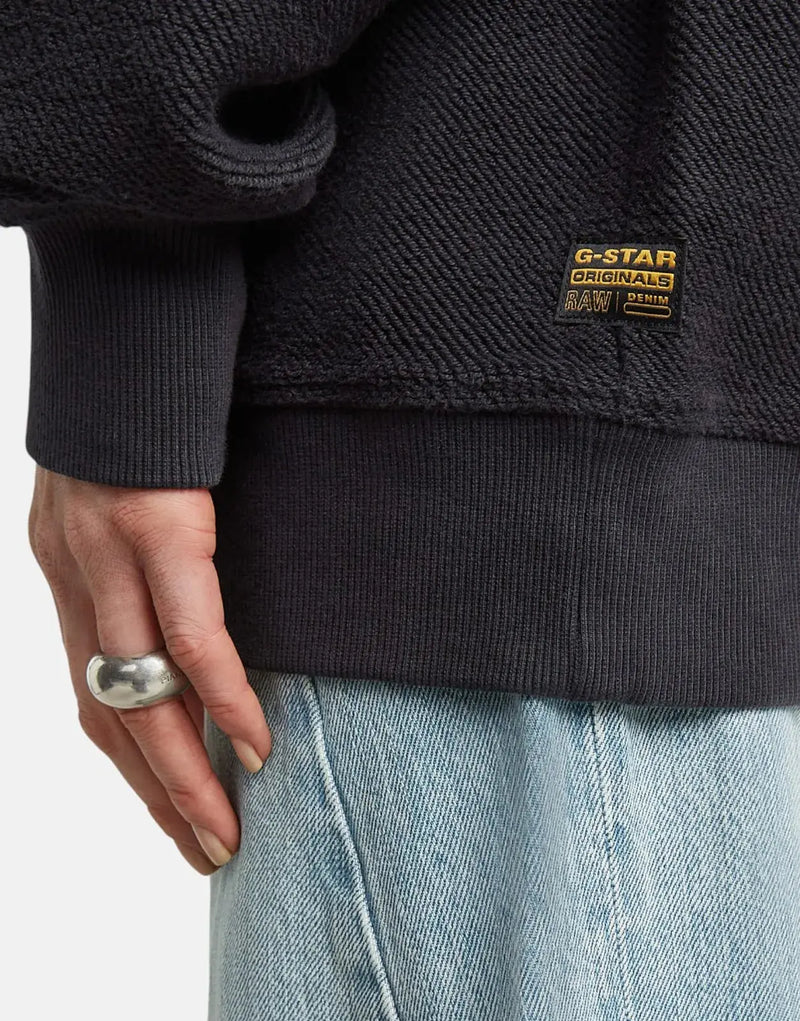 G-Star RAW Women's Multi Pocket Loose Cropped Black Organic Cotton Sweater