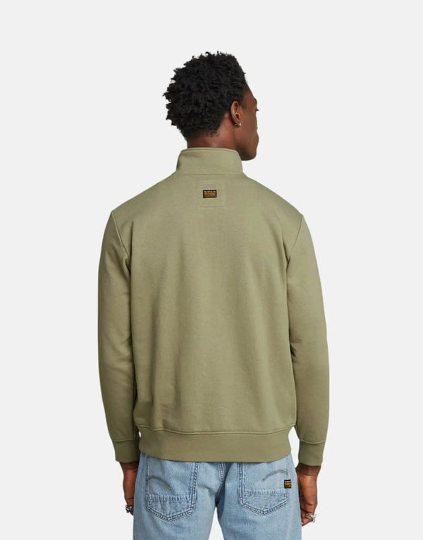 G-Star RAW Nifous Men's Half-Zip Ensis Green Organic Cotton Terry Loop Sweatshirt