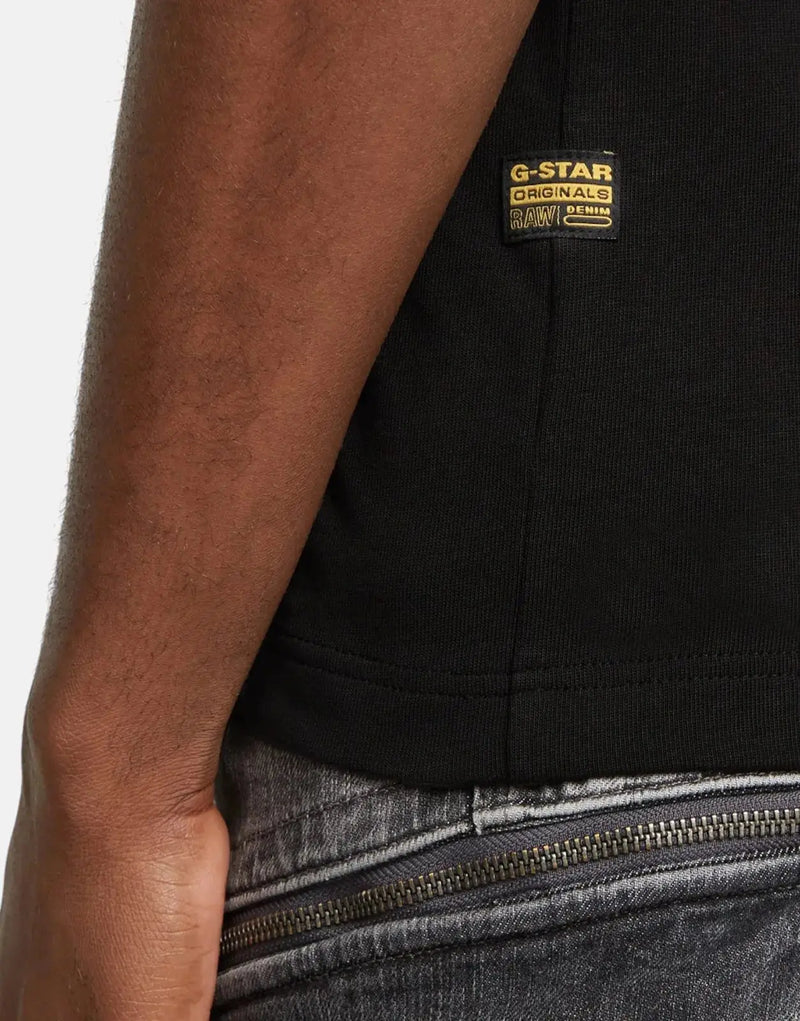 G-Star RAW Originals Black Organic Cotton Graphic Print Men's T-Shirt