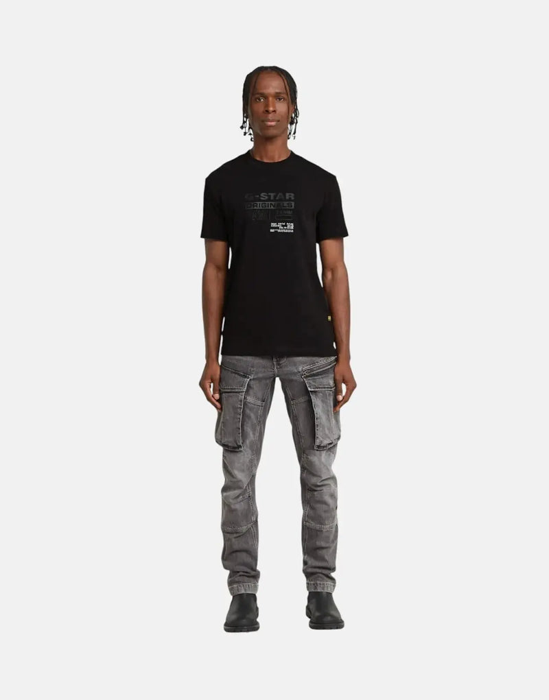 G-Star RAW Originals Black Organic Cotton Graphic Print Men's T-Shirt