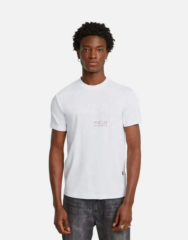 G-Star RAW Originals White Organic Cotton Graphic T-Shirt for Men