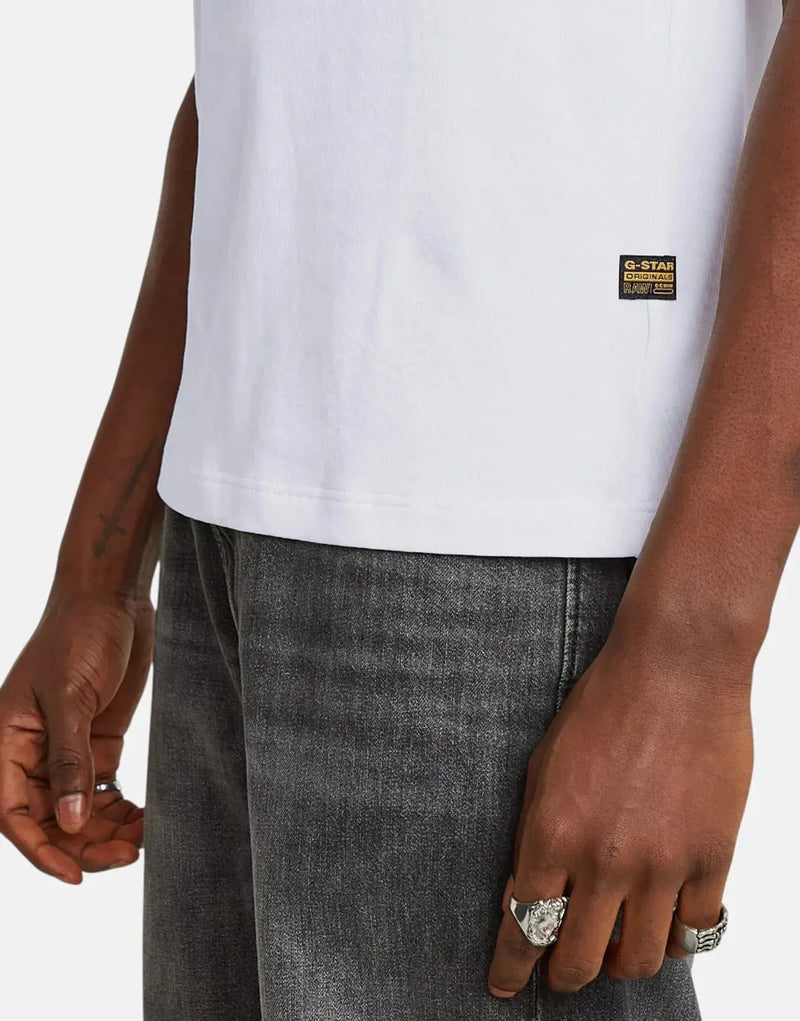G-Star RAW Originals White Organic Cotton Graphic T-Shirt for Men