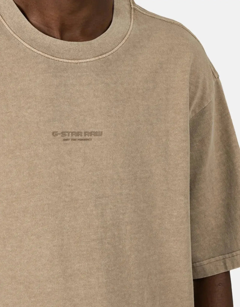 G-Star RAW Men's Overdyed Boxy Safari T-Shirt: Relaxed Fit, Chest Logo Style