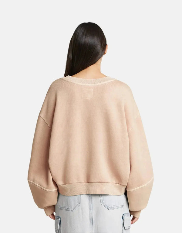 G-Star RAW Women's Overdyed Oversized Liquid Pink Organic Cotton Sweatshirt