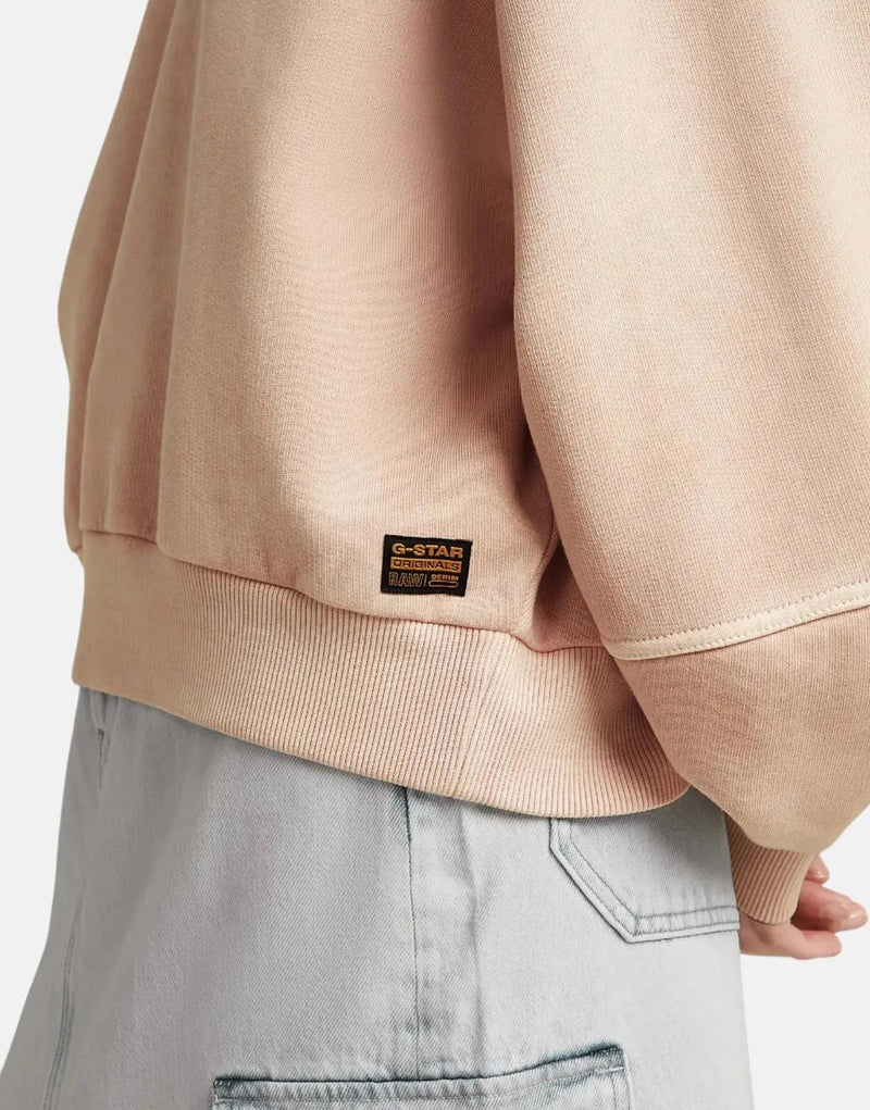 G-Star RAW Women's Overdyed Oversized Liquid Pink Organic Cotton Sweatshirt