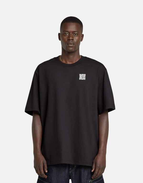 G-Star RAW Men's Boxy Black Organic Cotton QR Code Graphic T-Shirt