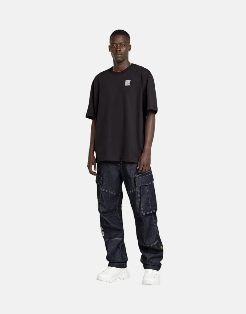 G-Star RAW Men's Boxy Black Organic Cotton QR Code Graphic T-Shirt