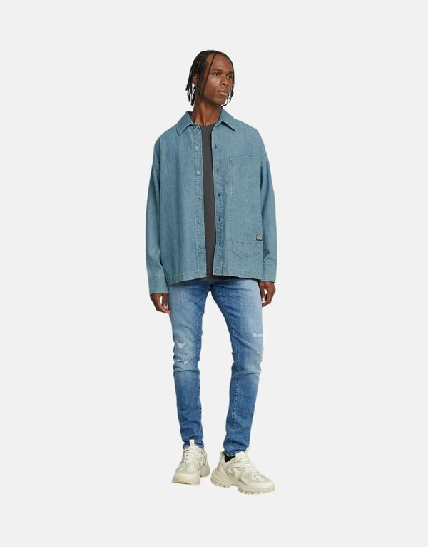 G-Star RAW Men's Revend Skinny Fit Faded Blue Stretch Denim Jeans