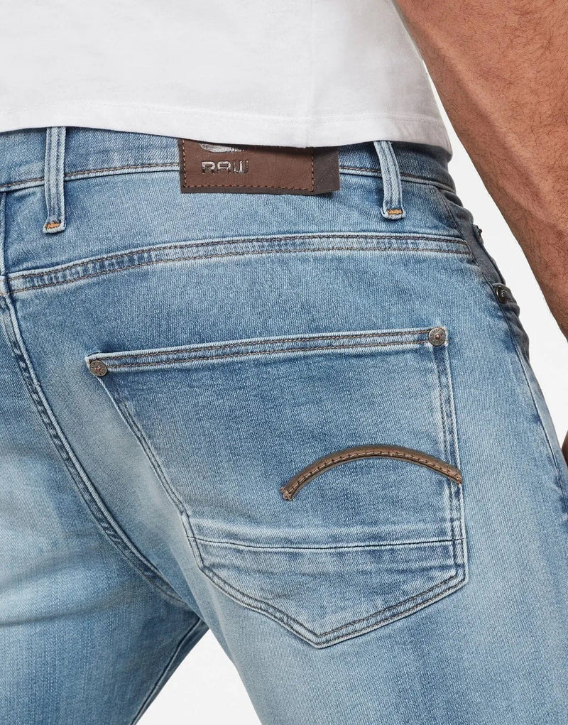 G-Star RAW Revend Skinny Jeans: Light Indigo Aged Wash Denim Comfort