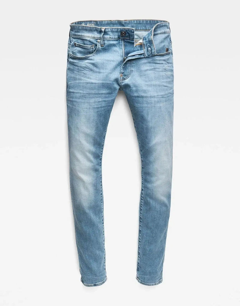 G-Star RAW Revend Skinny Jeans: Light Indigo Aged Wash Denim Comfort