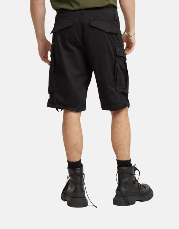 G-Star RAW Rovic Zip Relaxed Black Shorts: Versatile Cargo Design with Adjustable Hem