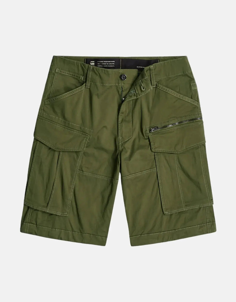 G-Star RAW Rovic Zip Relaxed Sage Cargo Shorts Durable Stretch Fabric