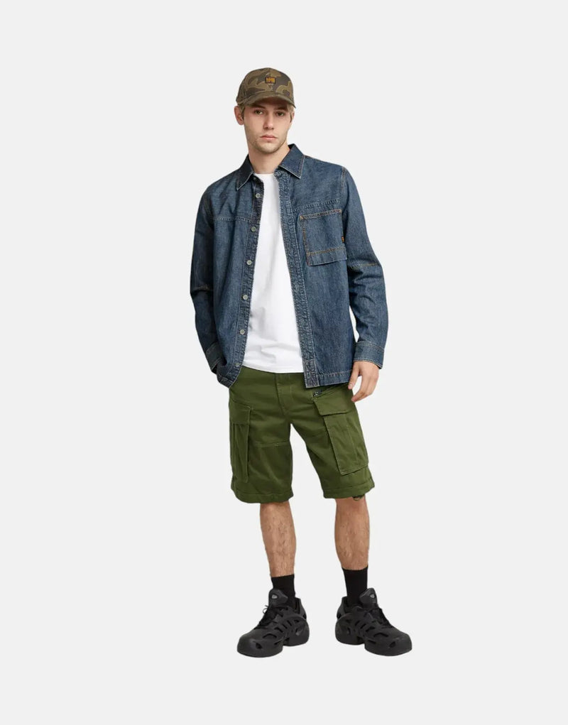 G-Star RAW Rovic Zip Relaxed Sage Cargo Shorts Durable Stretch Fabric