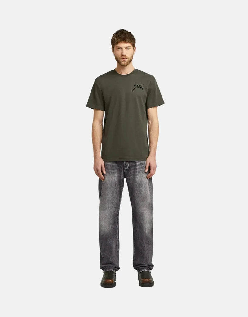 G-Star RAW Men's Script Asfalt Organic Cotton T-Shirt Regular Fit Comfort