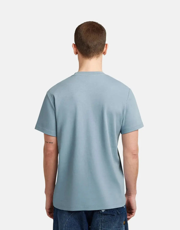Men's G-Star RAW Script Ash Blue Organic Cotton Regular Fit T-Shirt