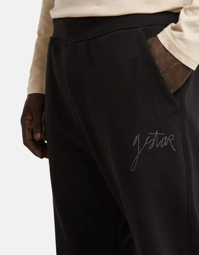 G-Star RAW Script Black Sweatpants: Organic Cotton Recycled Polyester Drawstring Comfort