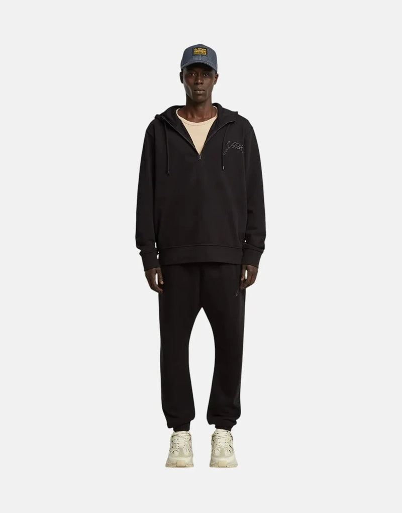 G-Star RAW Script Black Sweatpants: Organic Cotton Recycled Polyester Drawstring Comfort