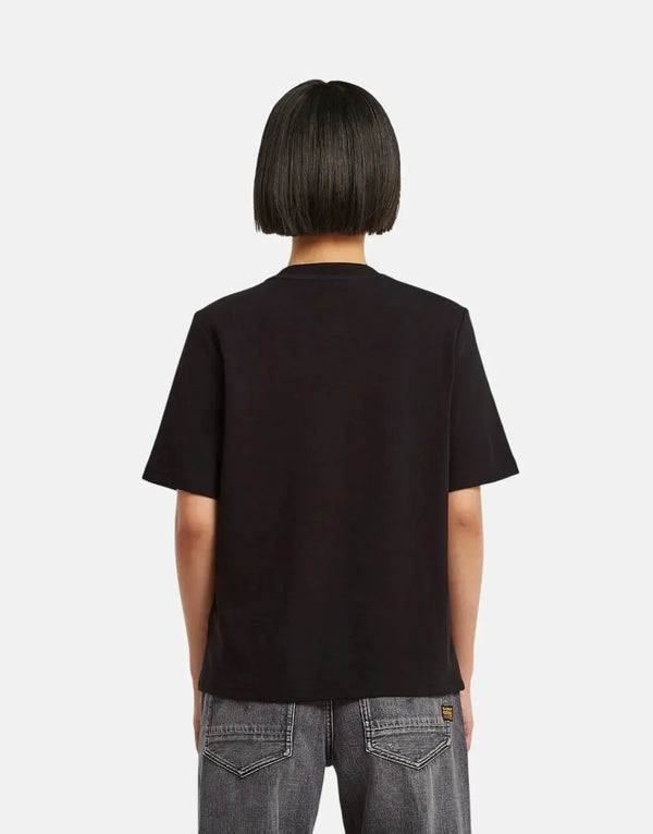 G-Star RAW Women's Black Script Logo Organic Cotton Comfort Stretch T-Shirt