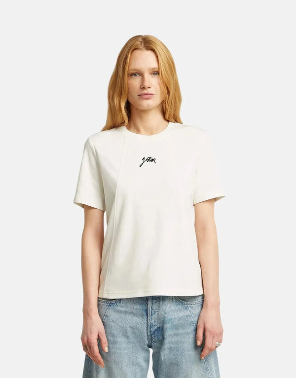 G-Star RAW Organic Cotton Script Graphic T-Shirt for Women, Milk White