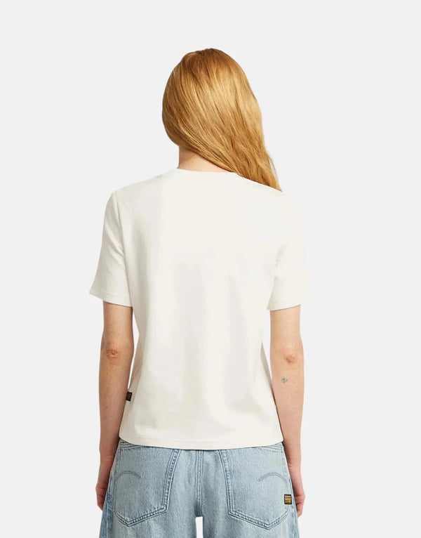 G-Star RAW Organic Cotton Script Graphic T-Shirt for Women, Milk White