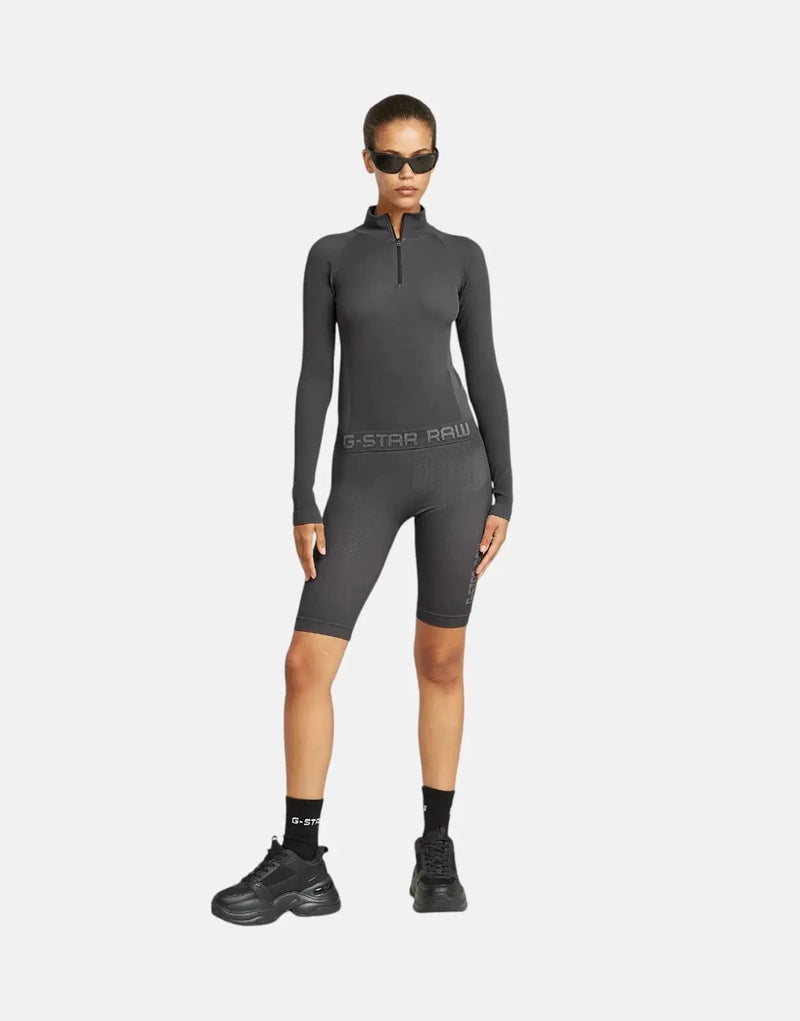 G-Star RAW Women's Seamless Zip Leggings: Flexible, Comfortable, Grey Asphalt Athletic Wear