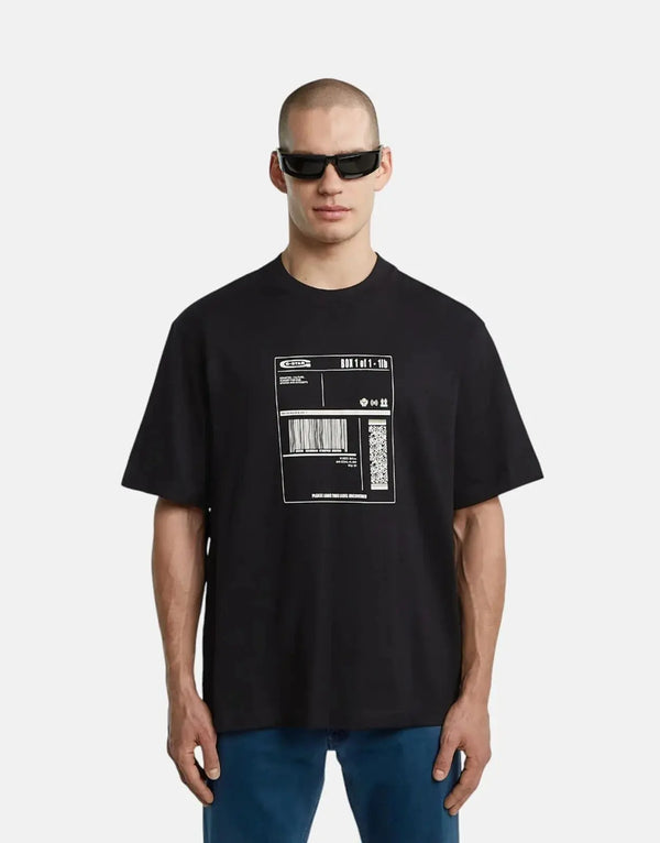 G-Star RAW Men's Shipping Graphic Boxy Fit Black Organic Cotton T-Shirt