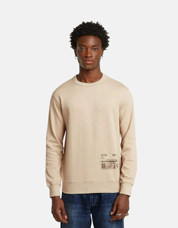 G-Star RAW Men's Shipping Graphic Dark Brick Organic Cotton Crew Sweatshirt