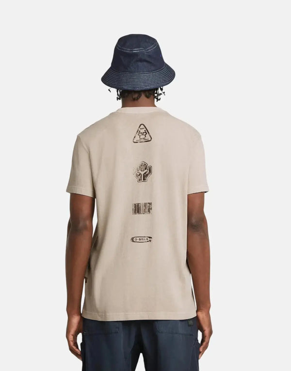 G-Star RAW Men's Shipping Overdyed Brick Cotton Graphic T-Shirt