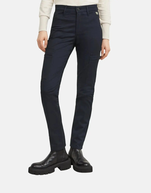 G-Star RAW Women's Osaka Blue Skinny Cargo Pants: Ultra-High Waist, Stretch Comfort