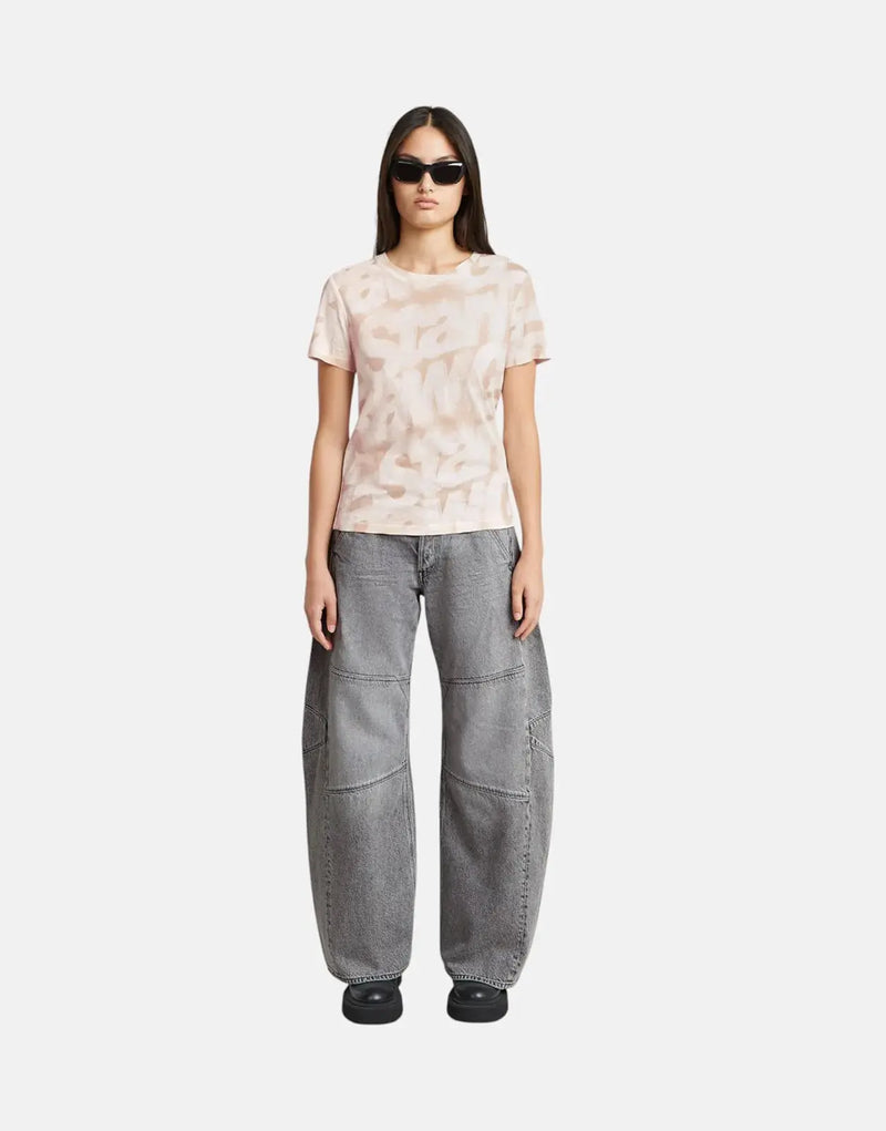 G-Star RAW Women's Sprayed Letters Pink Cotton Jersey Regular Fit T-Shirt