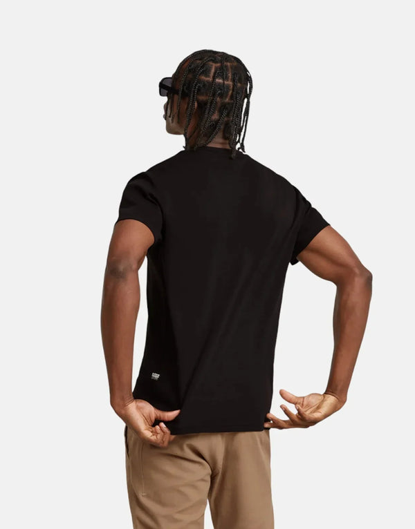 Men's G-Star RAW Stacked Old Skool Logo Black Organic Cotton Tee