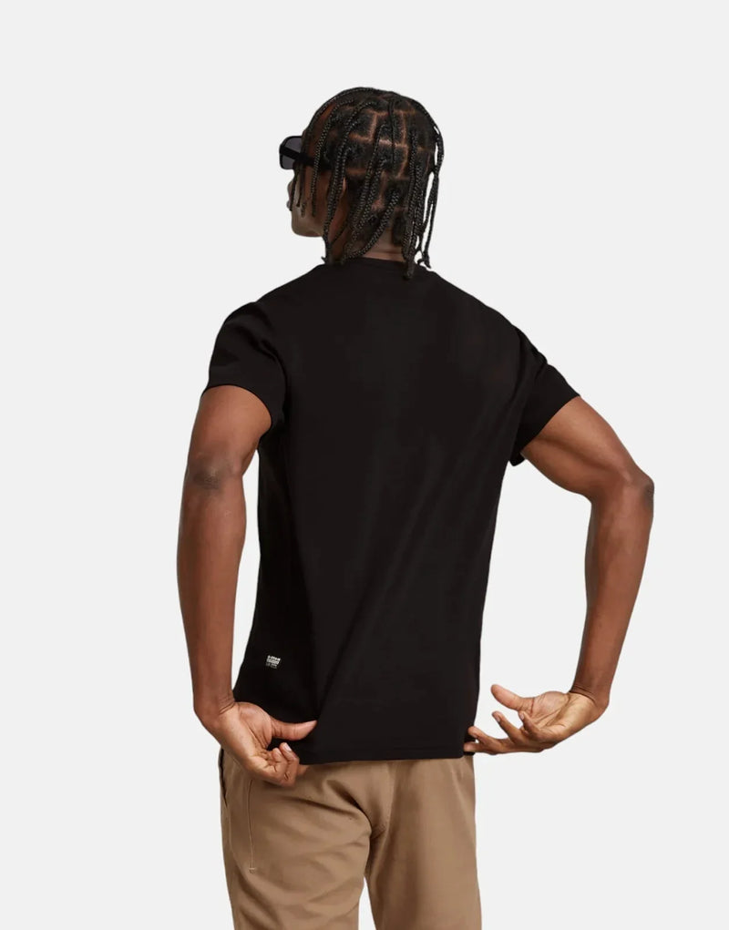 Men's G-Star RAW Stacked Old Skool Logo Black Organic Cotton Tee