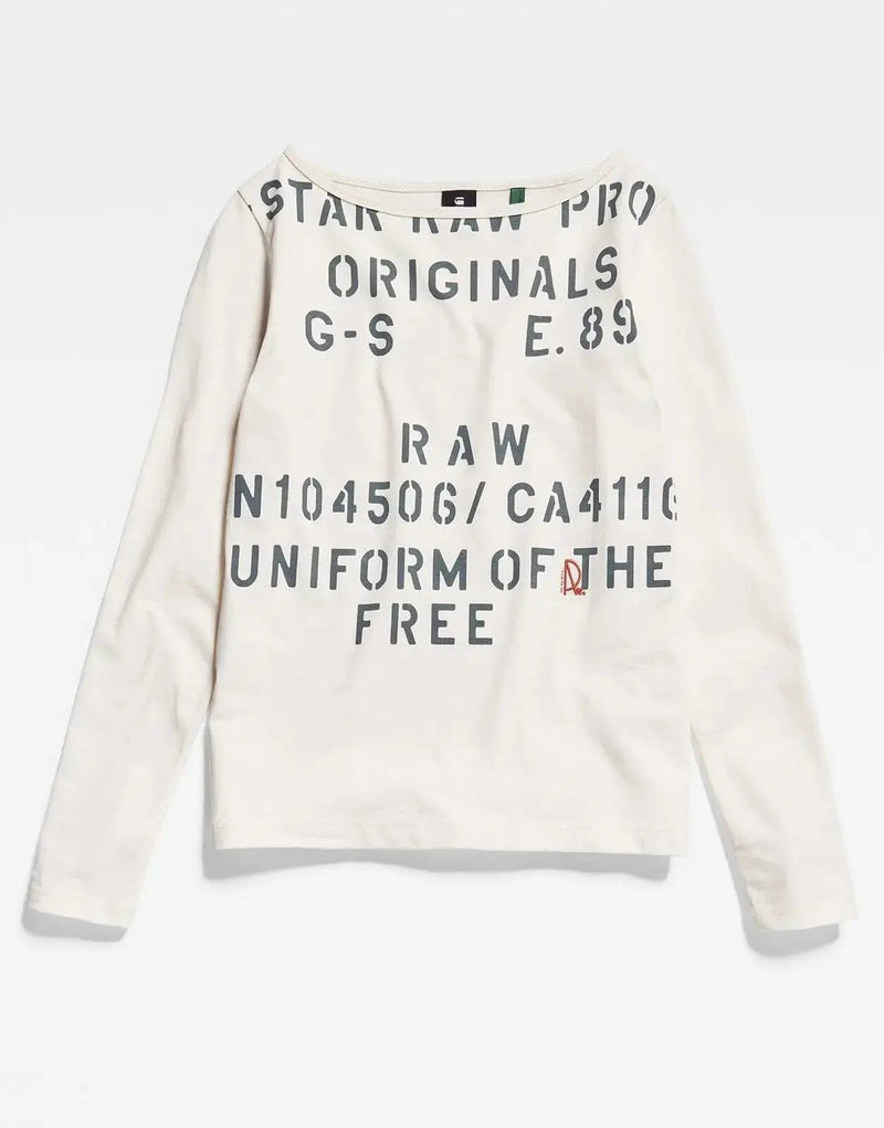 G-Star RAW Women's Organic Cotton Stencil Graphic Long Sleeve Top