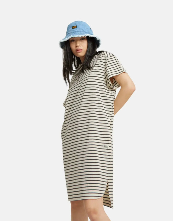 G-Star RAW Women's Organic Cotton Striped Loose Fit T-Shirt Dress