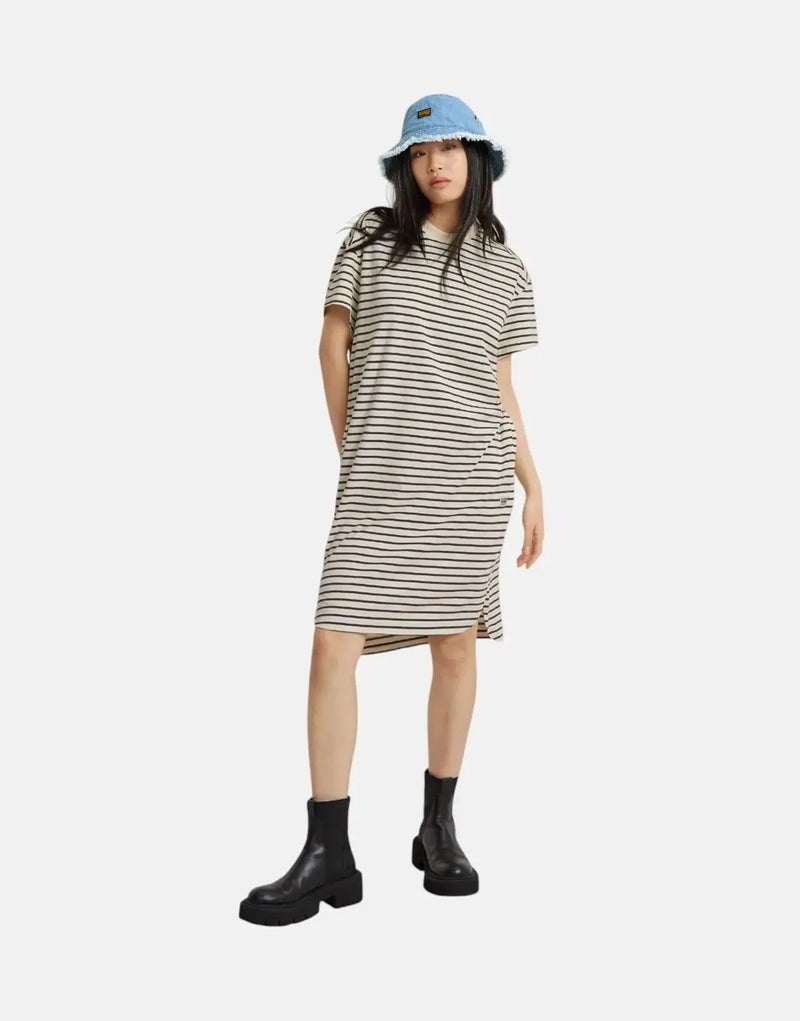 G-Star RAW Women's Organic Cotton Striped Loose Fit T-Shirt Dress