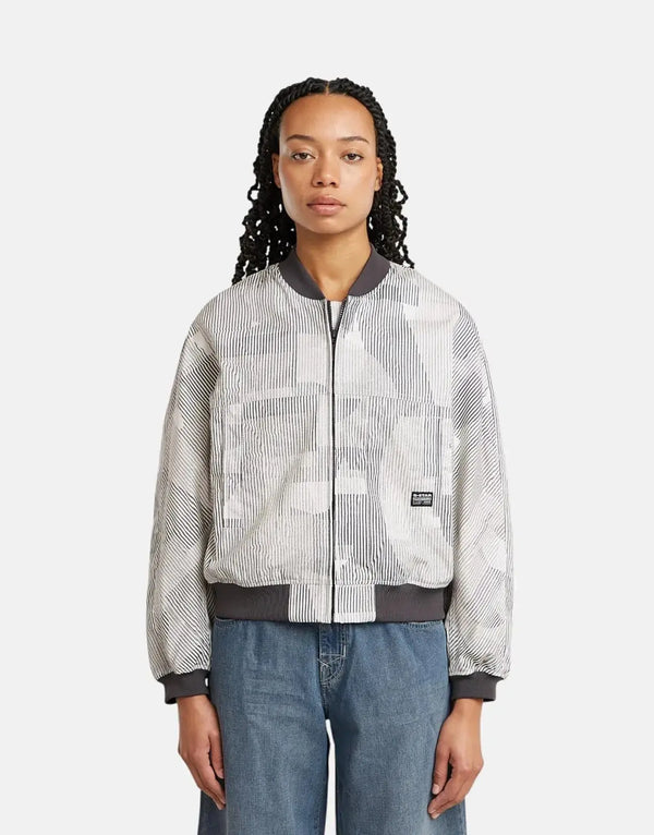 Chic G-Star RAW Women's Lightweight Ripstop Summer Bomber Jacket Grey