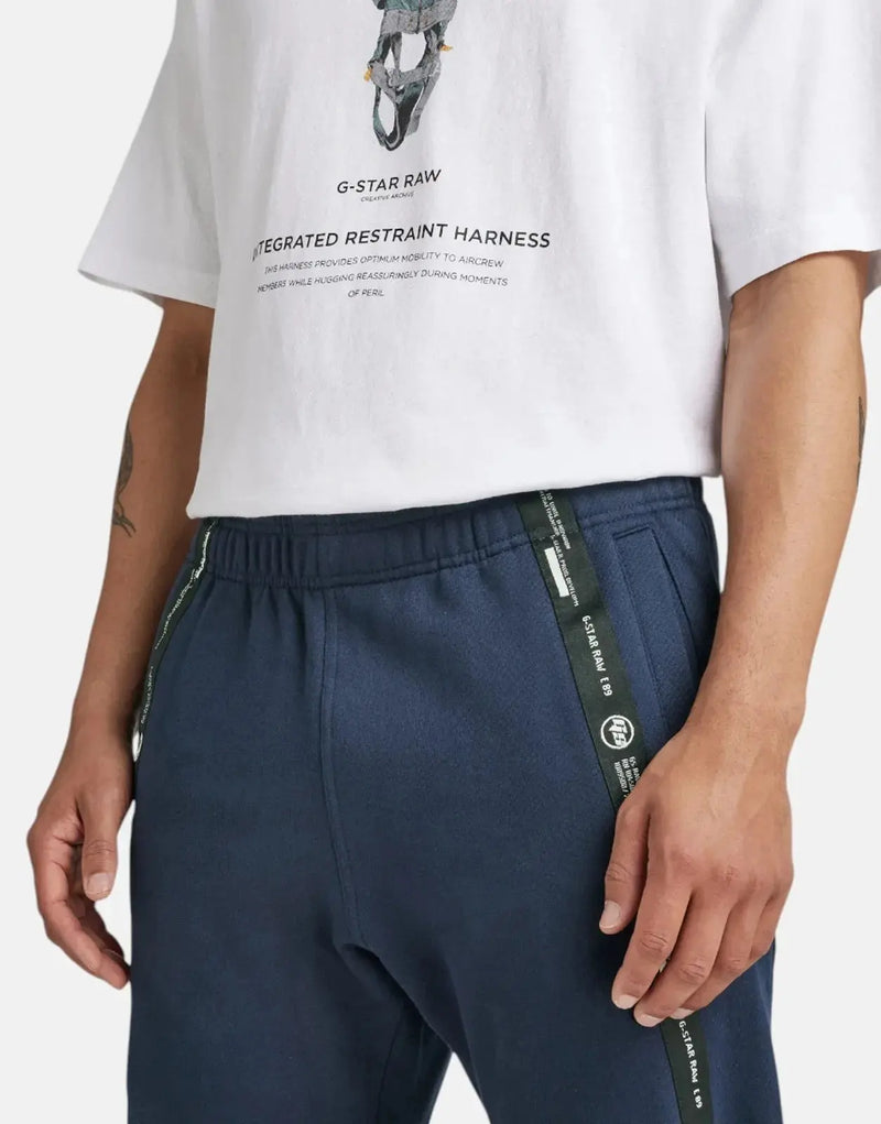 G-Star RAW Men's Sartho Blue Taped Sweatpants: Loose Fit, Cotton Comfort