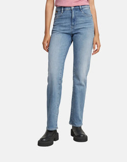 G-Star RAW Women's Viktoria High Straight Blue Jeans - Premium Stretch Denim
