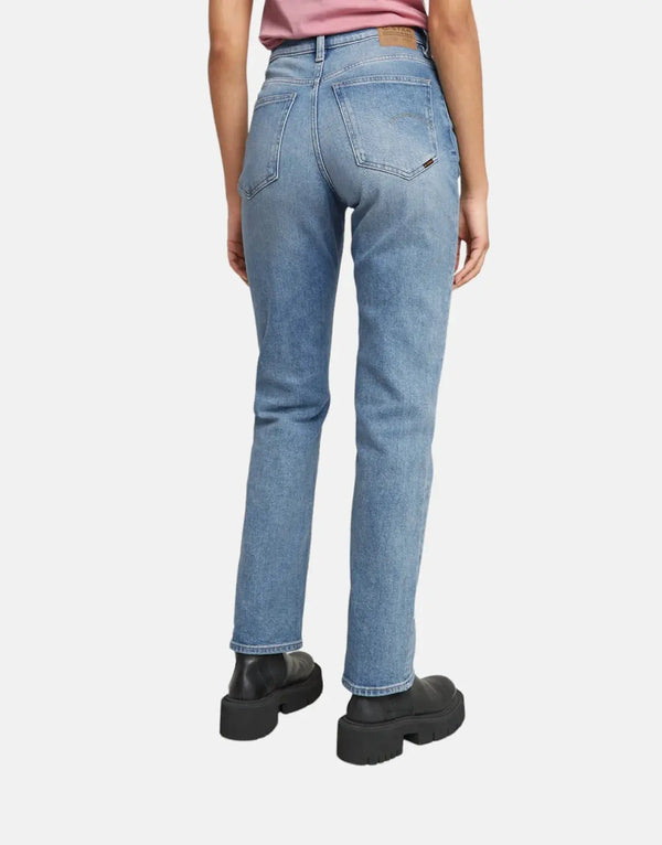 G-Star RAW Women's Viktoria High Straight Blue Jeans - Premium Stretch Denim