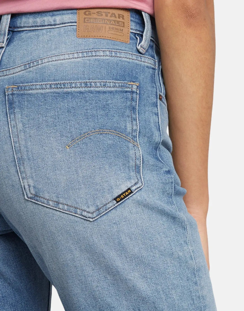 G-Star RAW Women's Viktoria High Straight Blue Jeans - Premium Stretch Denim
