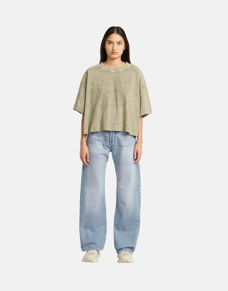 G-Star RAW Washed Multi Logo Oversized Organic Cotton T-Shirt for Women
