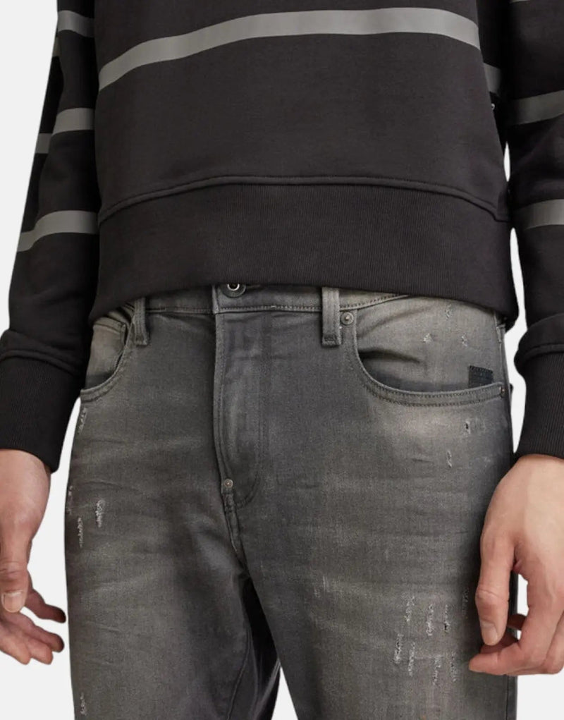 Men's G-Star Raw Revend Skinny Fit Grey Jeans with Aged Destroy Wash