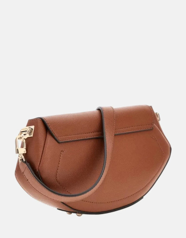 Guess Amorette Flap COG Crossbody Bag: Vegan Leather, Adjustable Strap, Gold Hardware