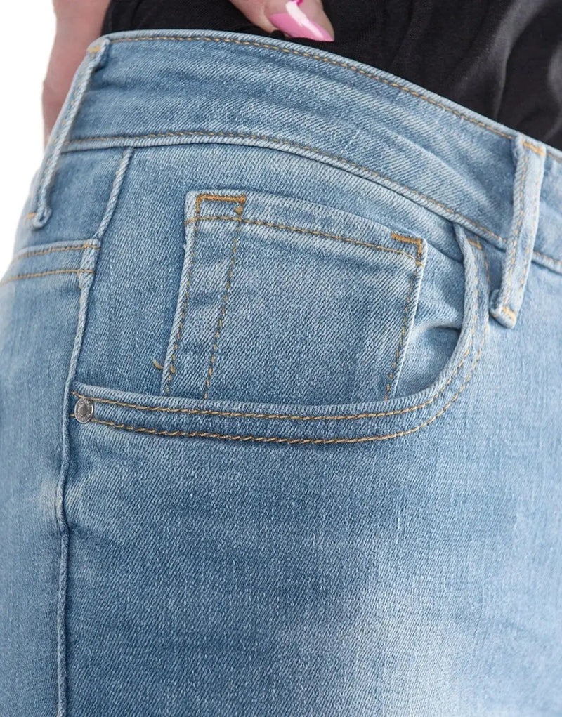 Guess Anette Mid-Rise Slim Fit Light Blue Denim Jeans for Women