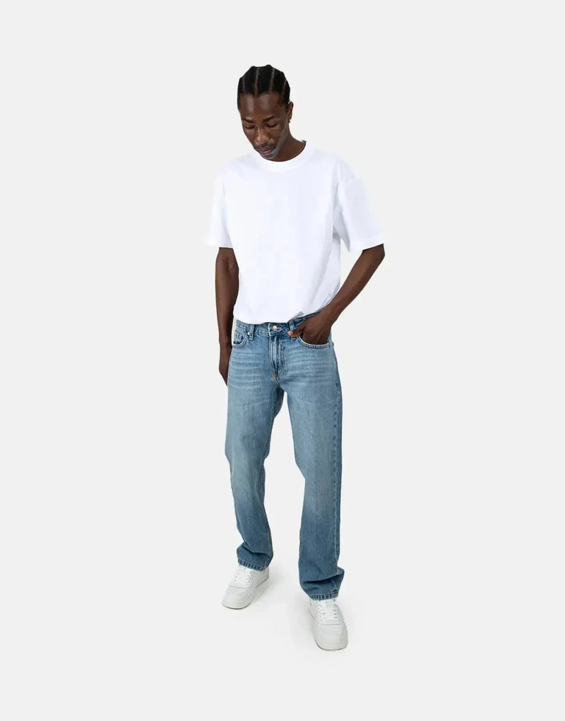 Guess AS1 Will Slim Straight Jeans for Men, Classic Blue Denim, Comfortable Fit