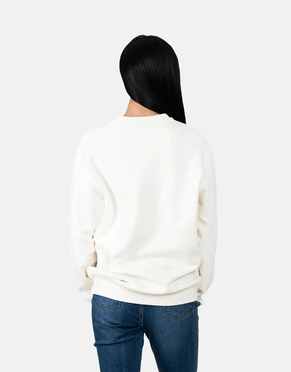 Guess Men's Classic Cream Logo Pullover Sweatshirt - Soft Cotton Blend Comfort