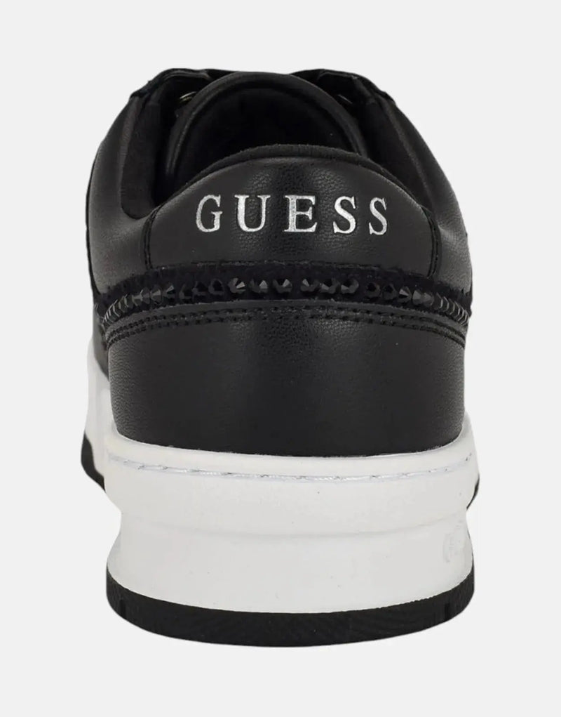Chic Guess Cieska Women's Black Faux Leather Rhinestone Fashion Sneakers