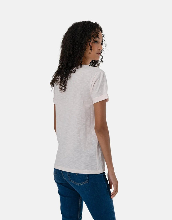 Stylish Women's Guess Pink College Logo T-Shirt for Casual Wear